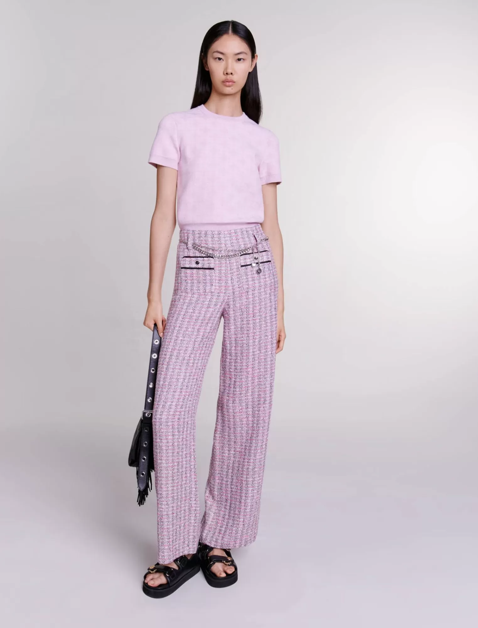 Women Maje Wide Tweed Pants