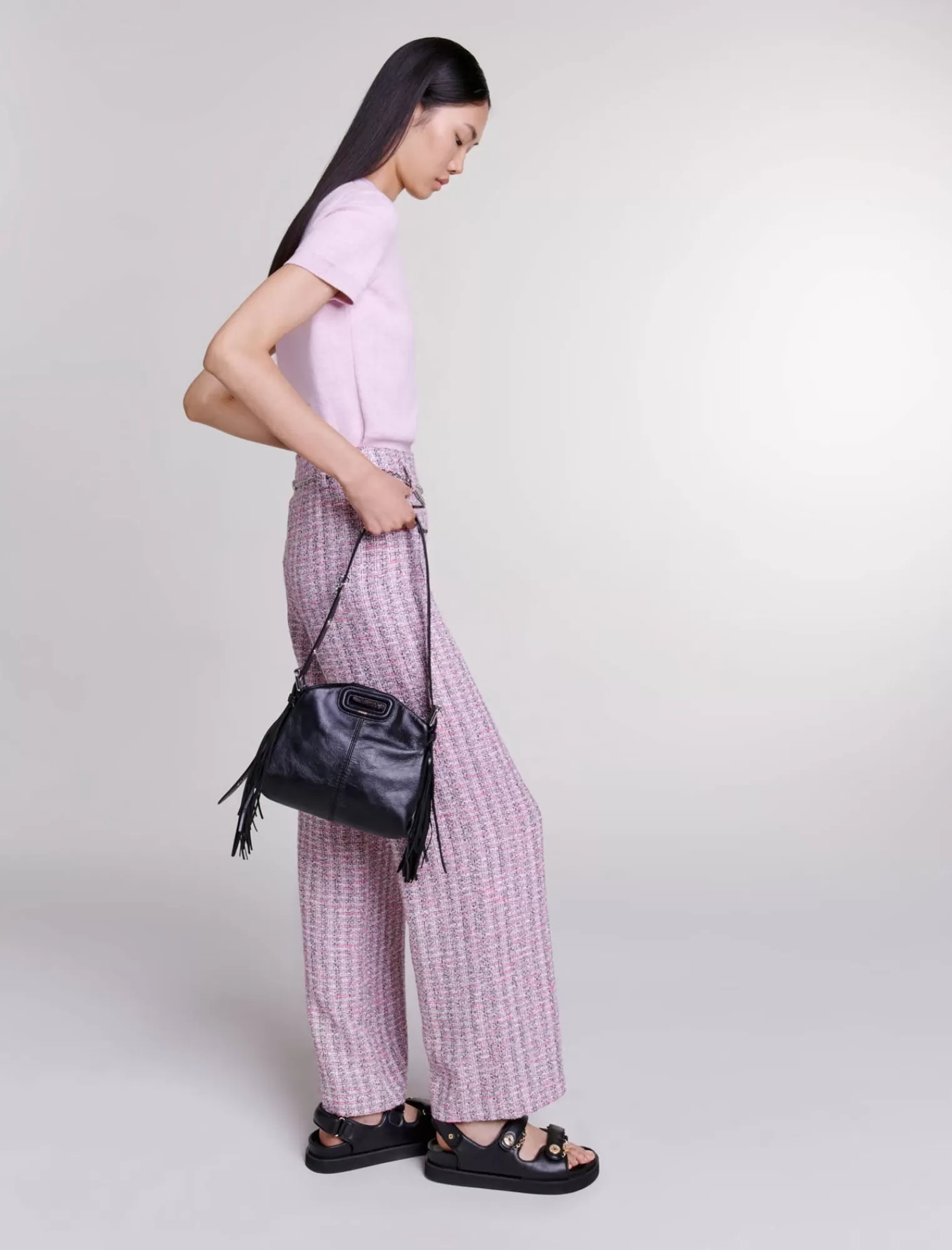 Women Maje Wide Tweed Pants